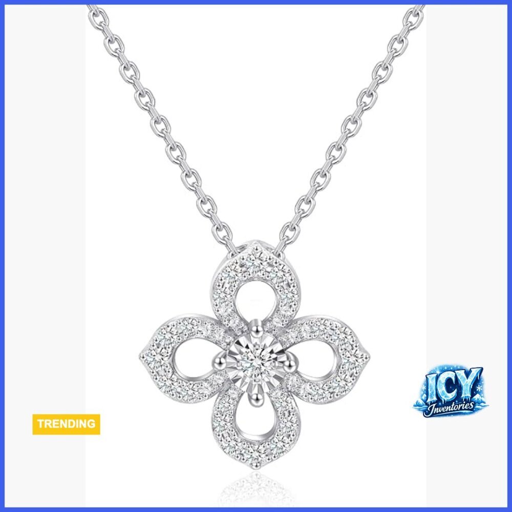 Sterling Silver Lab Grown Diamond Halo Pendant Necklace with Chain